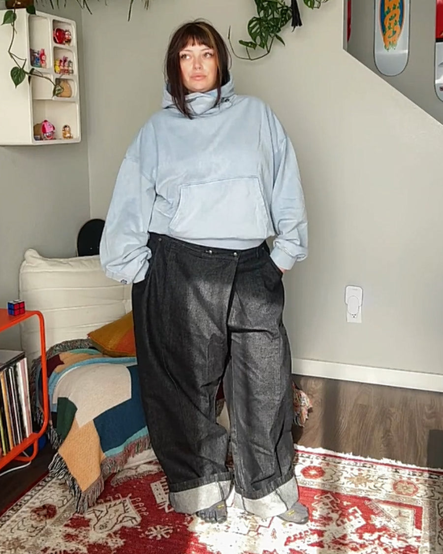 INDIGO FADE HANBOK DENIM PANTS — size XXL