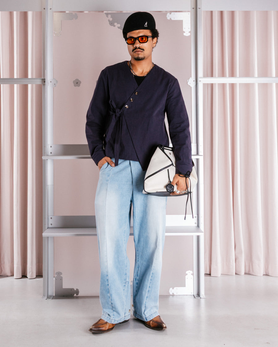 INDIGO FADE HANBOK DENIM PANTS — size M