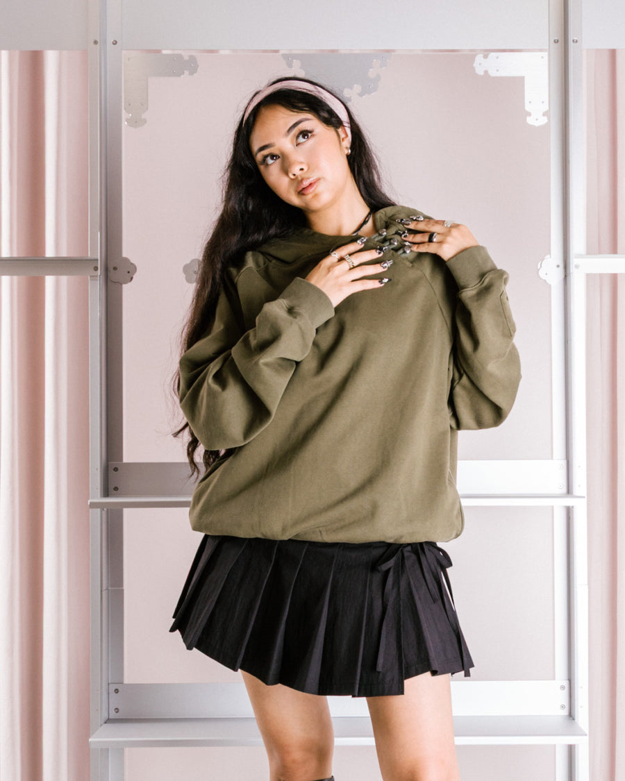 NAVY WASH HANBOK HOODIE — size L