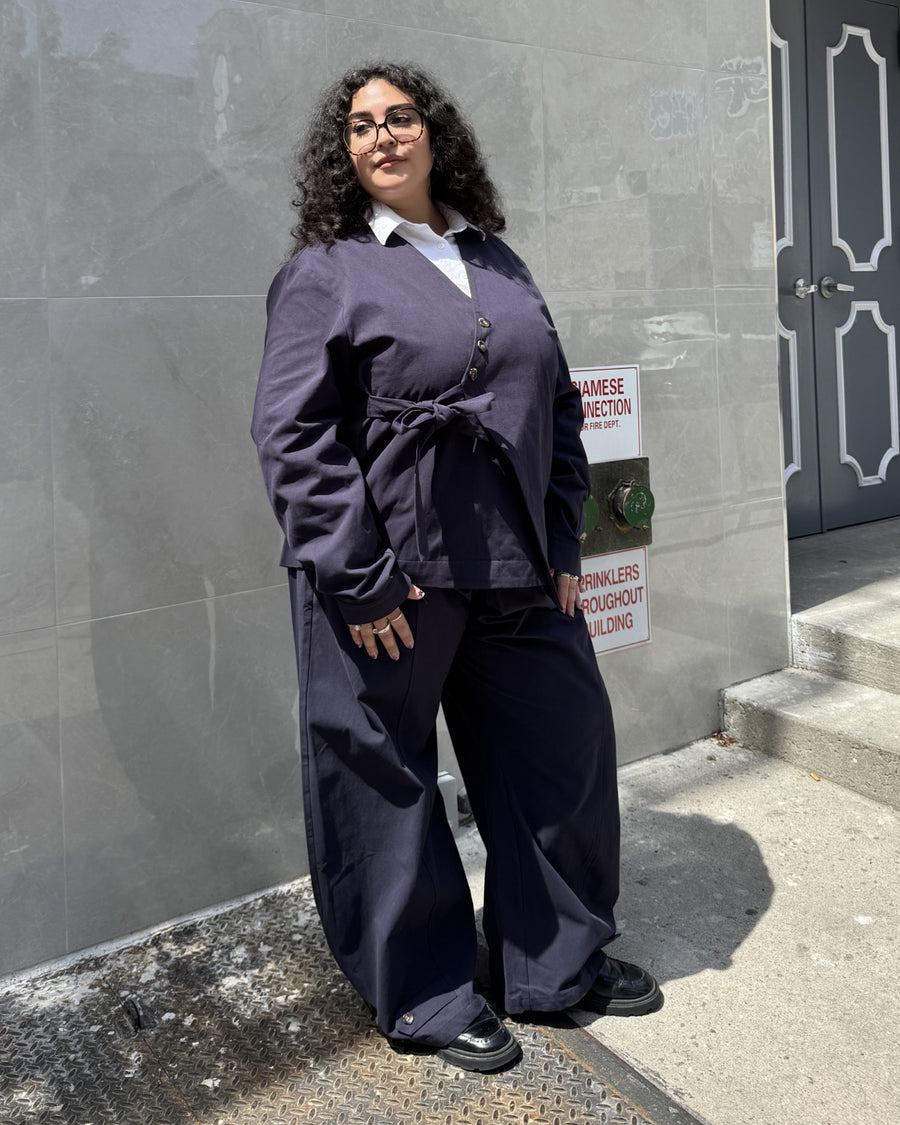 NAVY HANBOK TIE BLAZER — size XL