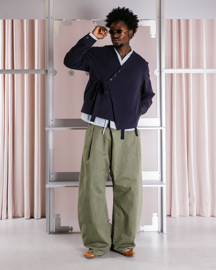 OLIVE HANBOK CHINO PANTS — size XL