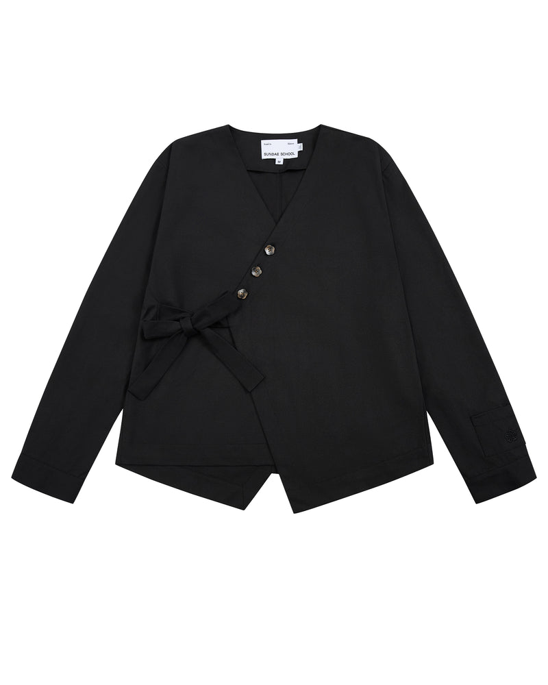 BLACK HANBOK TIE BLAZER