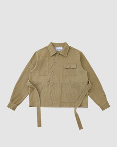 TAN ASYMMETRIC WORK JACKET