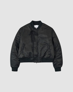 BLACK FLOWER CHANNELED BOMBER