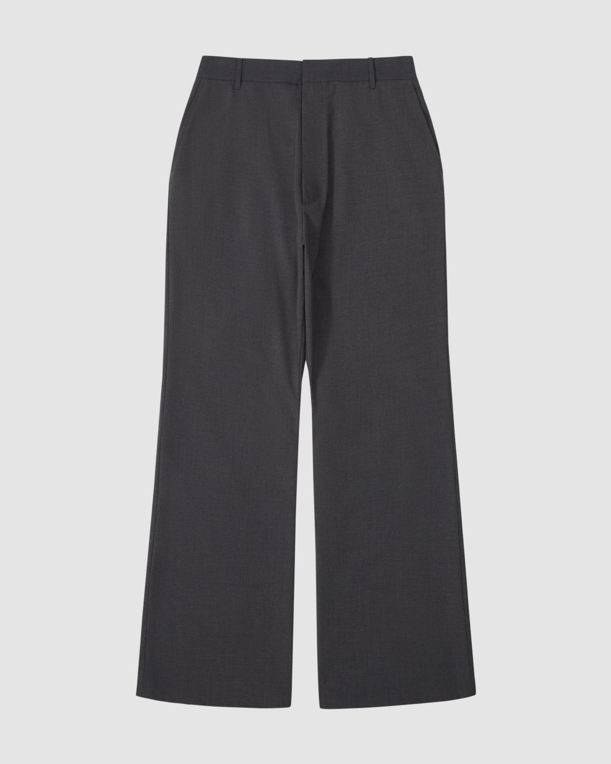 The FLARE SKIRT PANTS by Sundae School are wide-leg black summer wool trousers with belt loops and side pockets, shown flat on a plain white background.