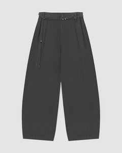 CHARCOAL FLOWER NORIGAE LINEN TROUSERS