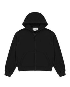 BLACK WASH FLOWER KNOT ZIP UP