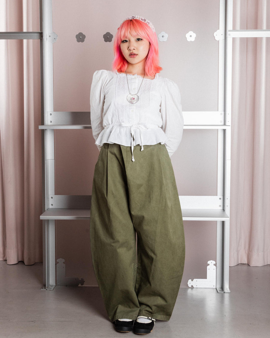 OLIVE HANBOK CHINO PANTS — size XS
