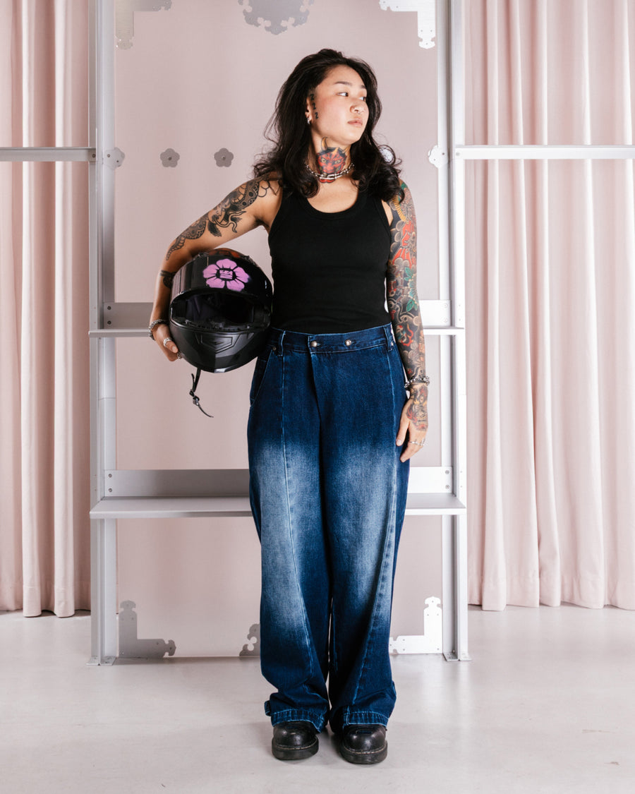 INDIGO FADE HANBOK DENIM PANTS — size S