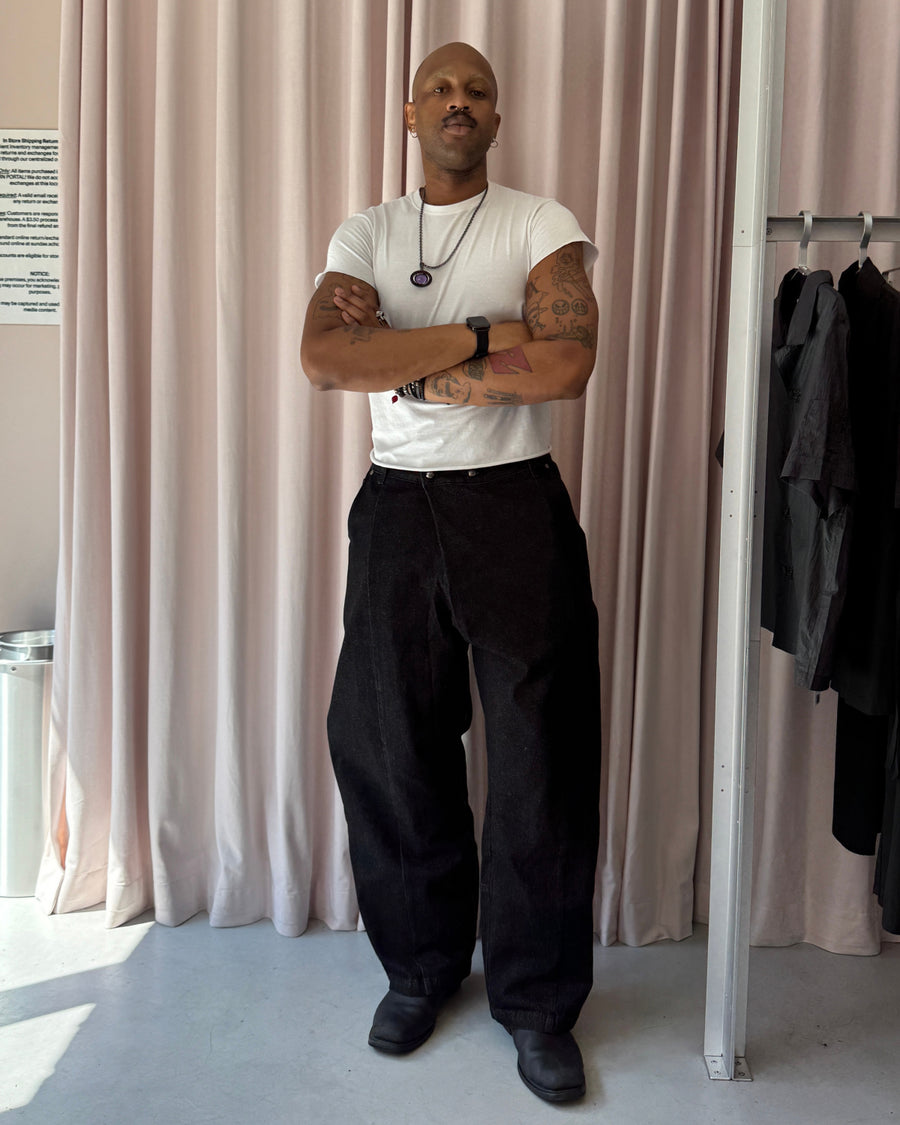 INDIGO FADE HANBOK DENIM PANTS — size XL