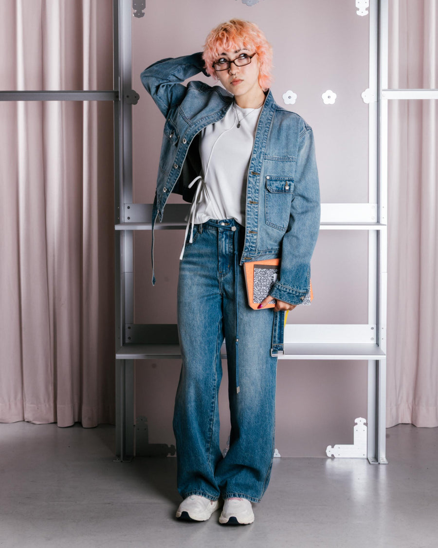 MEDIUM BLUE FRESHMAN FIT DENIM — size S