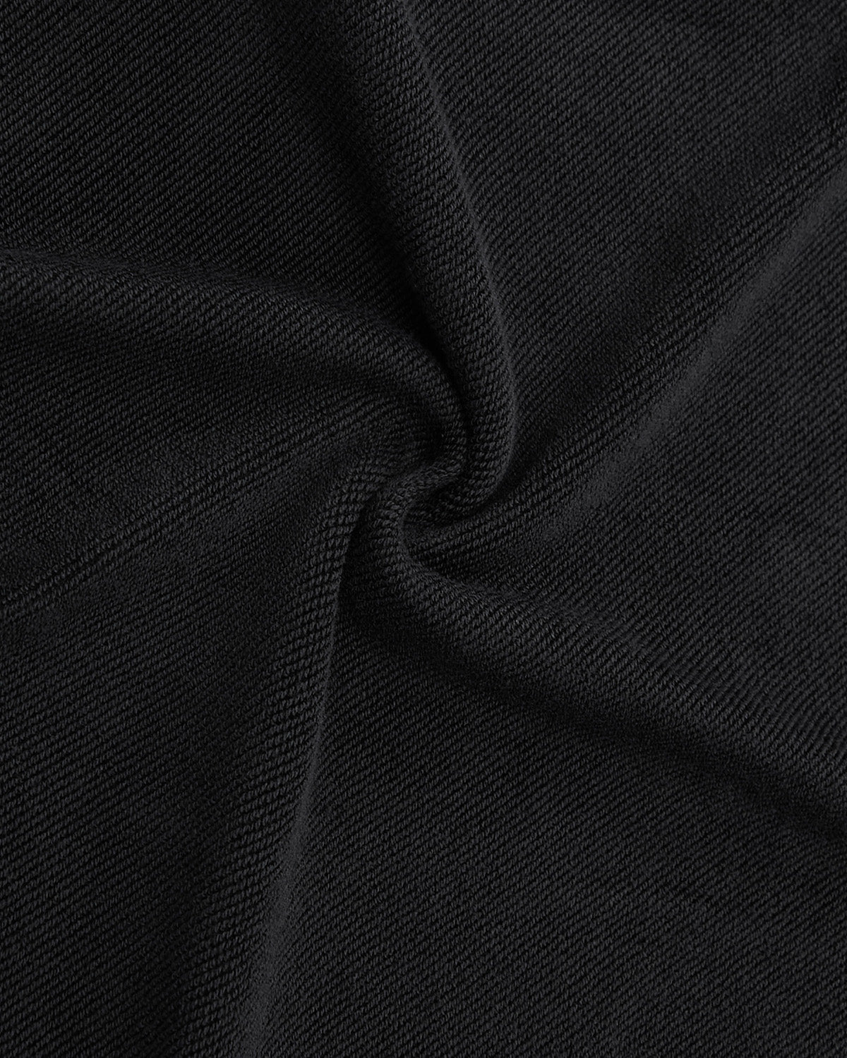 Close-up of the FADE BLACK WRAP SWEATBAJI by Sundae School, featuring black fabric with textured weave, gathered at the center to form soft, hanbok-inspired folds reminiscent of wide leg pants.