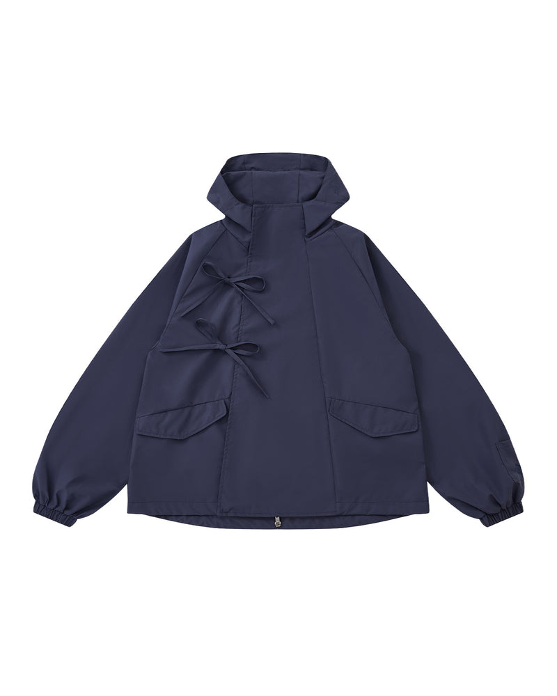 NAVY JEOGORI TIE SHELL JACKET
