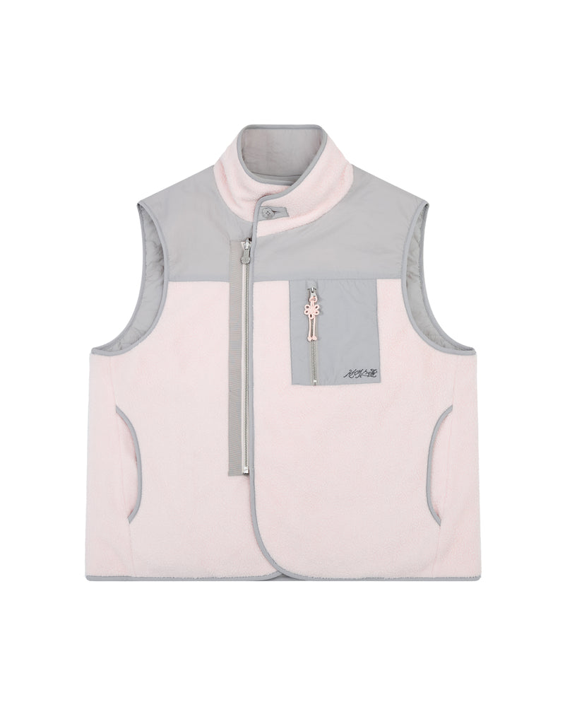 BABY PINK MOMO REVERSIBLE FLEECE VEST