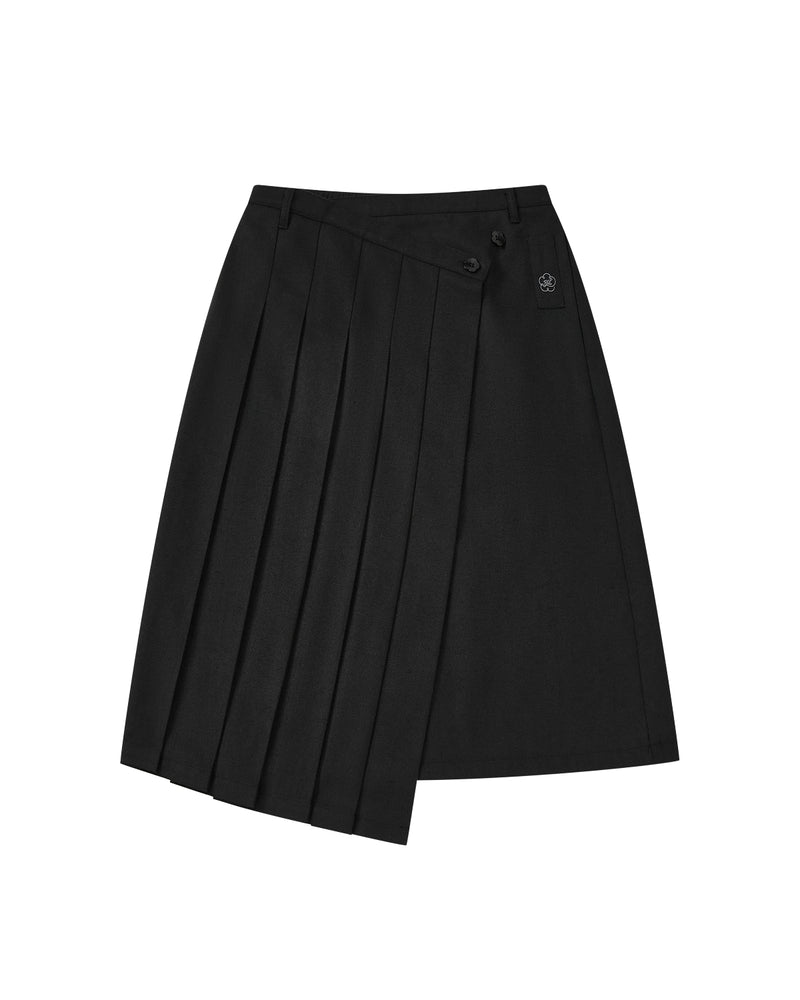 BLACK MOON WRAP MIDI SKIRT