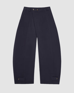 NAVY BALLOON HANBOK PANTS - FRONT