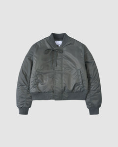 KHAKI FLOWER CHANNELED BOMBER