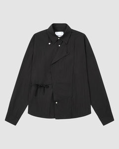 BLACK POPLIN TIE GORUM SHIRT