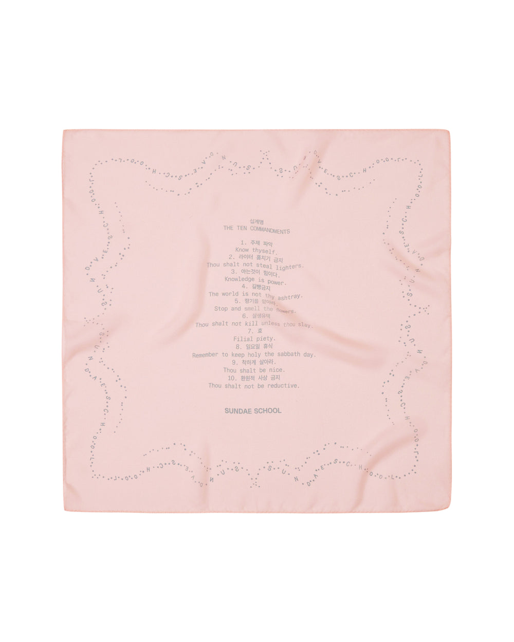 BABY PINK 10 COMMANDMENTS ORGANZA BANDANA