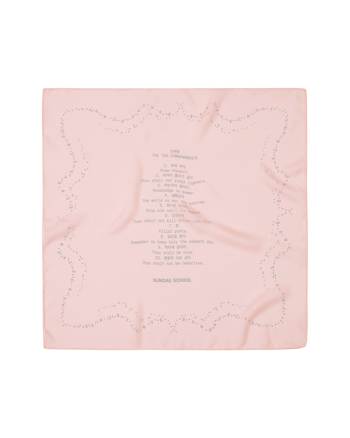 BABY PINK 10 COMMANDMENTS ORGANZA BANDANA