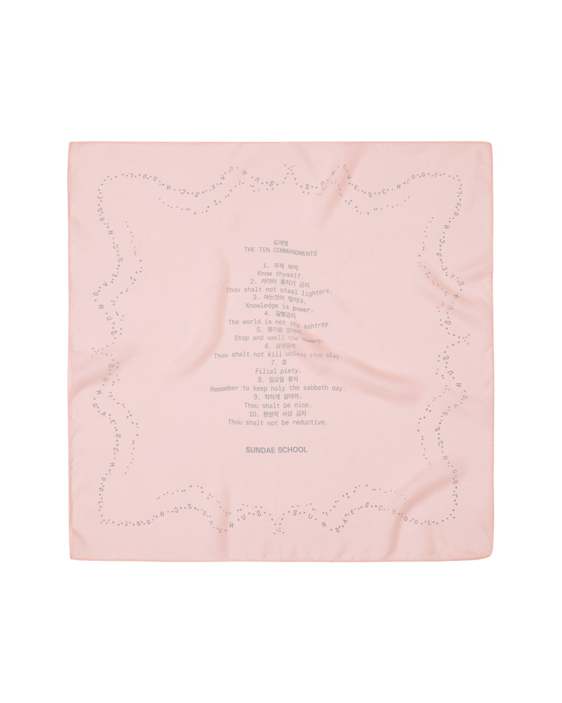 BABY PINK 10 COMMANDMENTS ORGANZA BANDANA