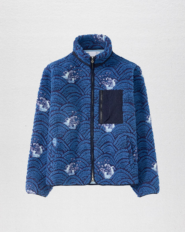 male model wearing Sundae School Blue Wave Fleece