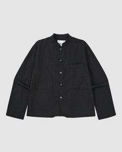 BLACK STAND COLLAR UNIFORM JACKET