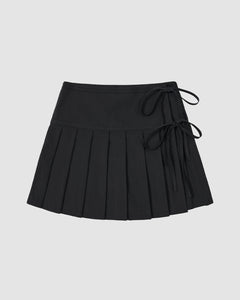 BLACK UNIFORM APRON SKIRT