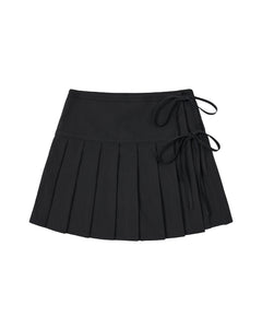 BLACK UNIFORM APRON SKIRT