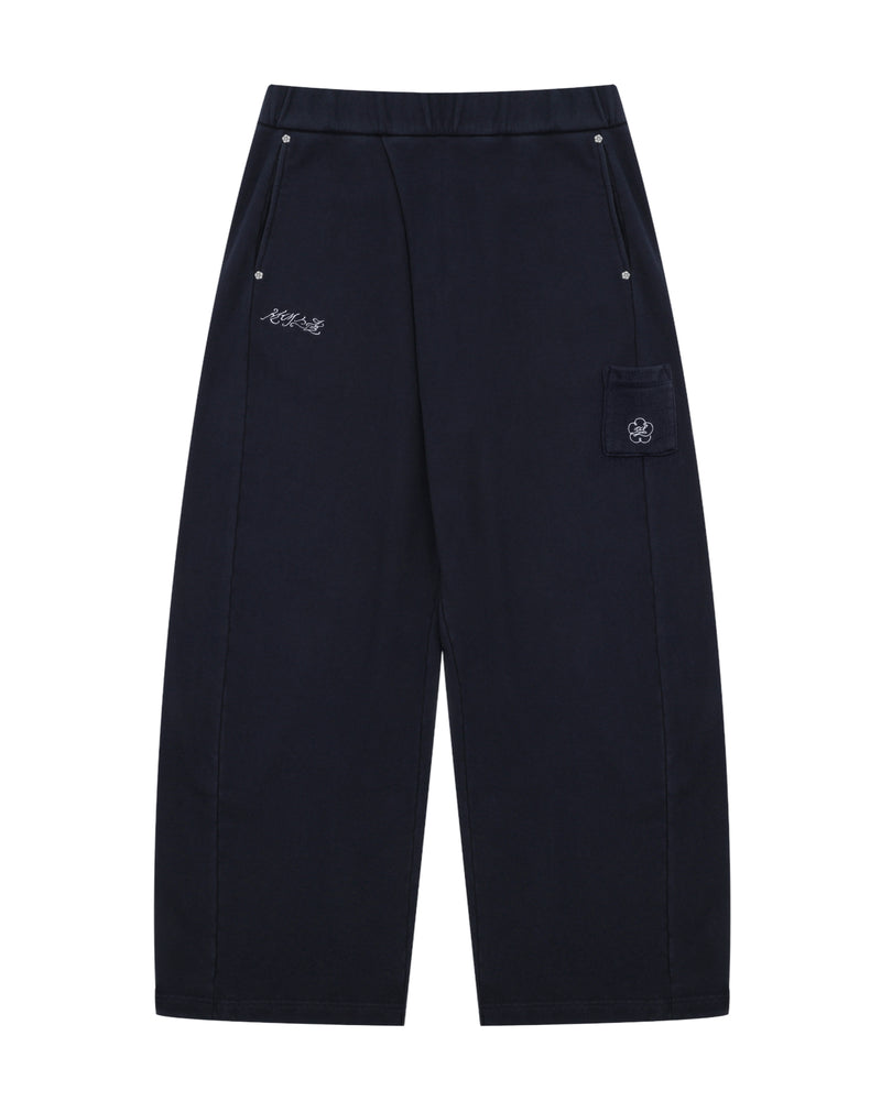 NAVY WASH WRAP SWEAT BAJI