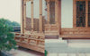 Two videos placed side by side; one of a female model walking into the camera wearing Sundae School Tiger Mom Fleece in front of Korean traditional house, Hanok and the other video of a male model wearing Kloud Fleece and the close of footages of the fleece. 